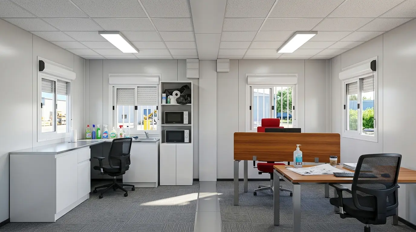 Transformation de bâtiment modulaire en open space | BMS Modul